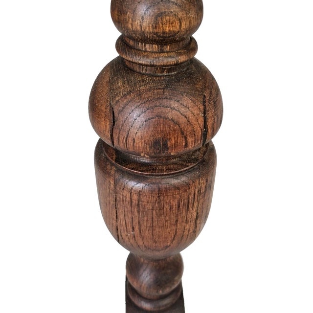 Antique 1930s English Jacobean Quarter Sawn Oak Draw‑Leaf Refectory Dining Table For Sale - Image 12 of 14