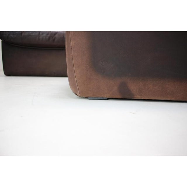 Czechoslovak Modular Leather 5-Seater Sofa, 1970s, Set of 5 For Sale - Image 17 of 18