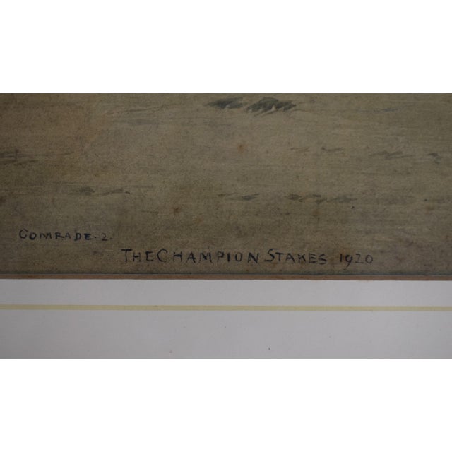 Traditional The Champion Stakes 1920 Watercolour by Isaac J. Cullin (1881-1947) For Sale - Image 3 of 7
