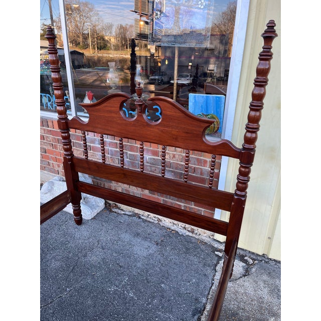 Davis Cabinet Company Mid 20th Century Full Size Spool Poster Bed by Davis Cabinet Co For Sale - Image 4 of 11