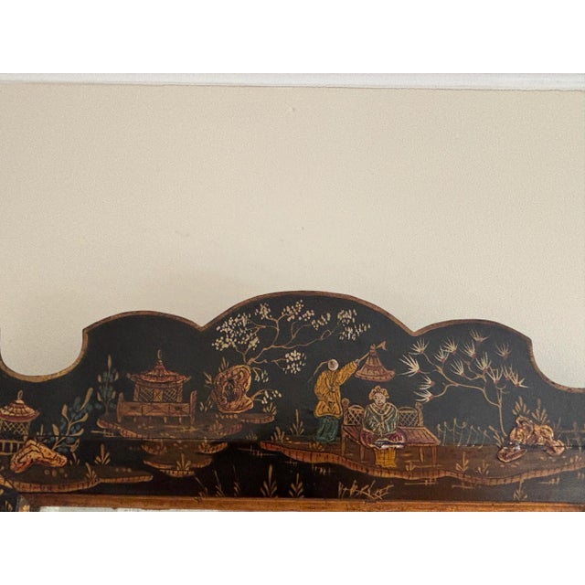 Mid 19th Century 19th Century English Chinoiserie Lacquered Wall Mirror For Sale - Image 5 of 10