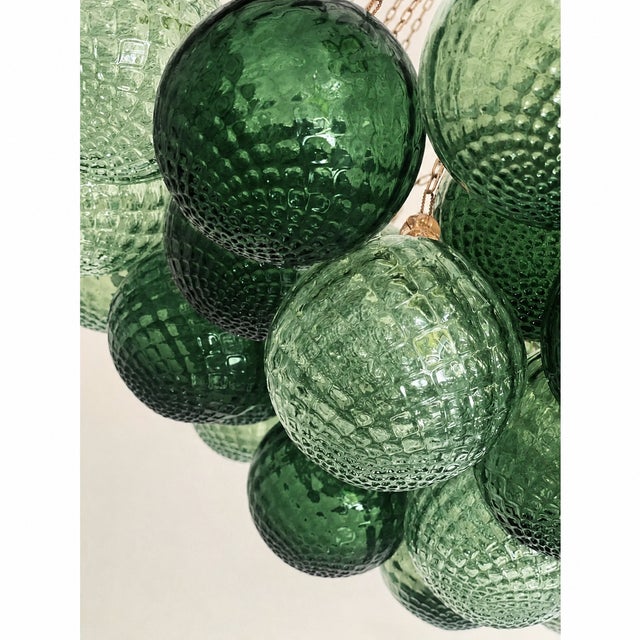 Handcrafted Balloton Murano Glass Sphere Lighting Fixture in Green Color For Sale - Image 6 of 10