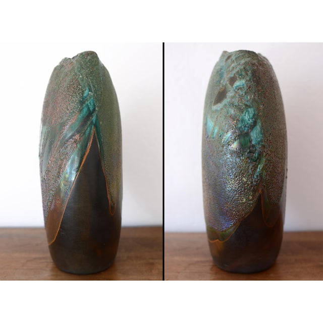 Monumental Vintage Tony Evans Raku Vase For Sale - Image 12 of 12