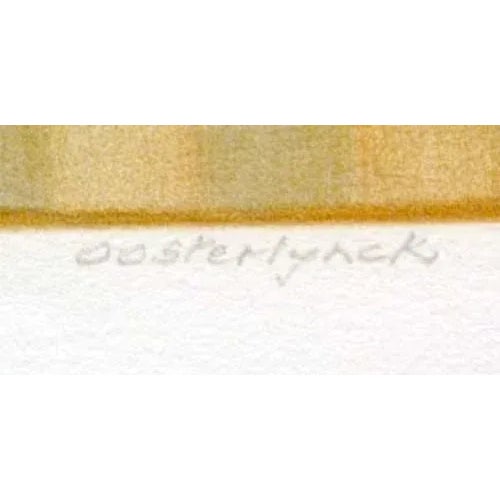 "Pattern With Fish"("Marécage") Unframed limited edition lithograph art print on paper by Belgian artist Jean Oosterlynck....