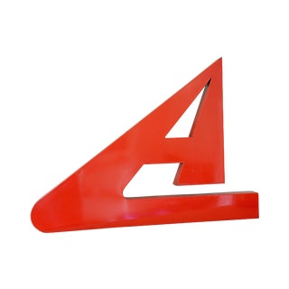 Red Enamel Sign Letter 'A' For Sale