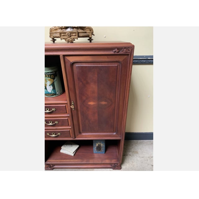 Brown Antique Art Nouveau Cabinet in Wood, 1910 For Sale - Image 8 of 15