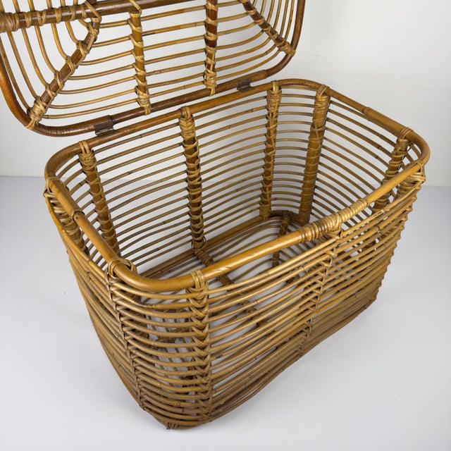 Vintage Rattan Basket, Italy, 1960s For Sale - Image 15 of 18