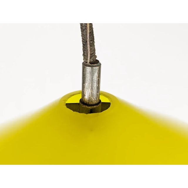 Yellow and White Incamiciato Murano Glass Pendant Lamp by A. Pianon for Vistosi, 1960s For Sale - Image 4 of 14