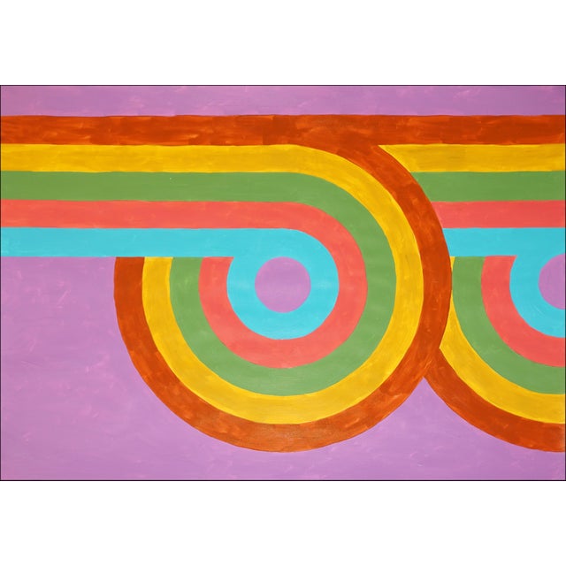 2026, Color Field Painting in Vivid Tones on Watercolor Paper, Triple Loop For Sale - Image 4 of 10