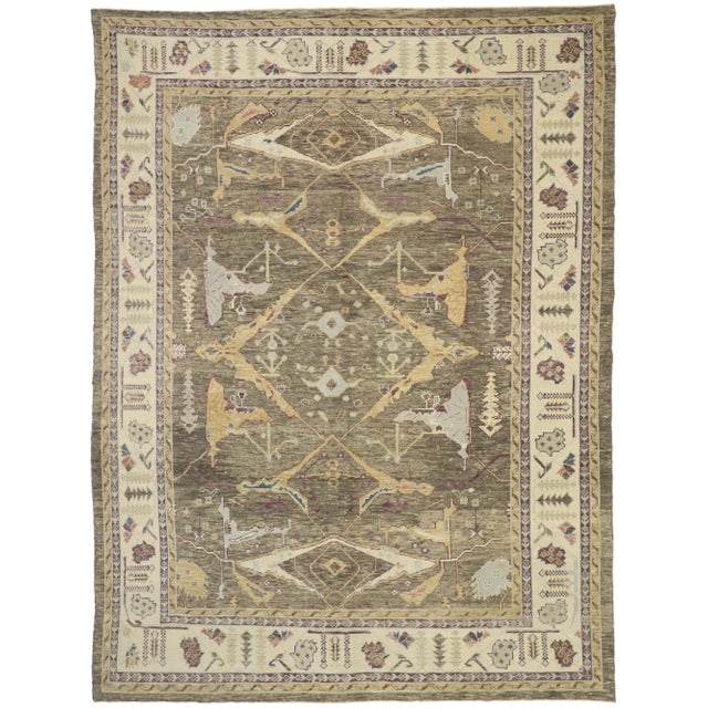 Textile Large Turkish Oushak Rug - 10'01 X 13'05 For Sale - Image 7 of 7