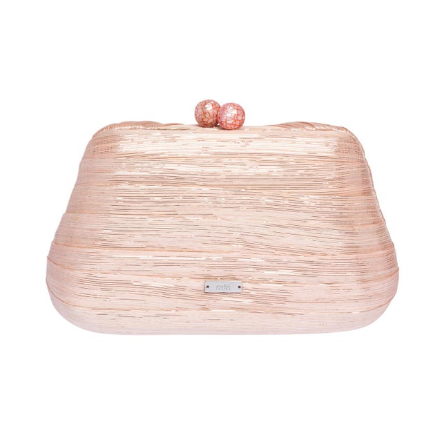 Contemporary Rafe Rosie Draped Clutch in Peach For Sale - Image 3 of 5