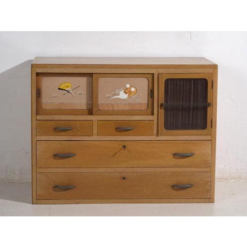 Showa Japanese Oak Storage Cabinet For Sale - Image 6 of 16