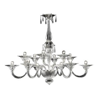 Transparent Venetian Murano Glass Chandelier by Simoeng for Simoeng For Sale