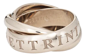 1990s Vintage Cartier Amour Et Trinity Ring C1998 Size 50 5 1/4 18k White Gold Jewelry