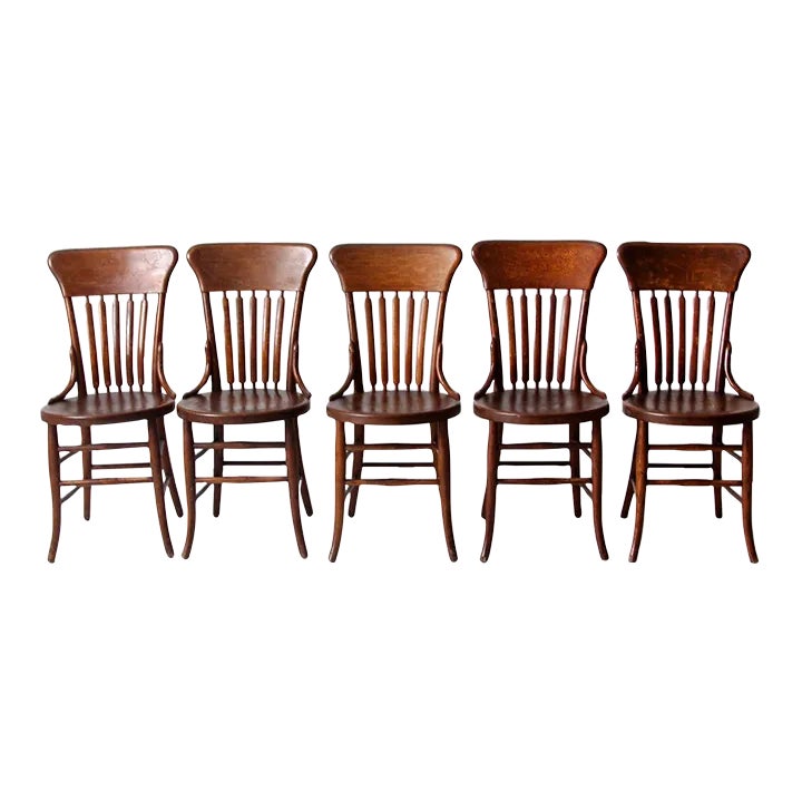 Antique Phoenix Chair Co Dining Chairs Set 5 Chairish