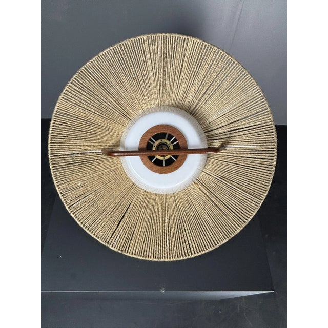 Large Mid-Century Teak and Sisal Cord Pendant from Temde Leuchten, 1960s For Sale - Image 12 of 17