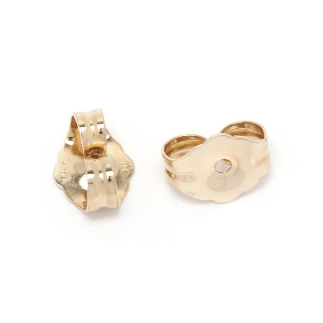 Small Beaded Huggie Hoops, 14k Yellow Gold, Length 17.2 Mm, Pair For Sale - Image 4 of 5