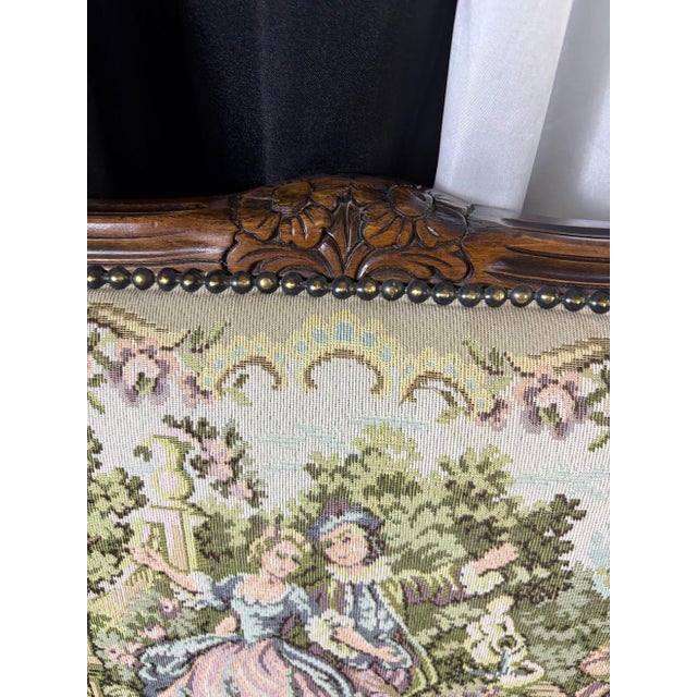 Vintage French Louis XV Style Upholstered Romantic Settee / Loveseat Settee For Sale - Image 16 of 18