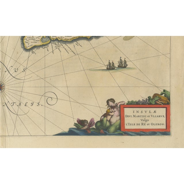 Blue Map of Île De Ré & Oléron, 1642 For Sale - Image 6 of 12