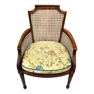 John Widdicomb Louis XVI Caned Faux Bamboo Chair For Sale