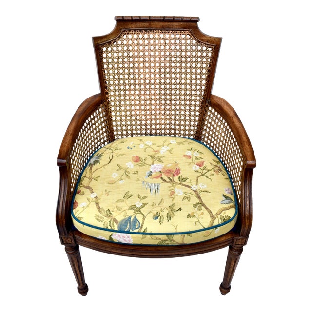 John Widdicomb Louis XVI Caned Faux Bamboo Chair For Sale