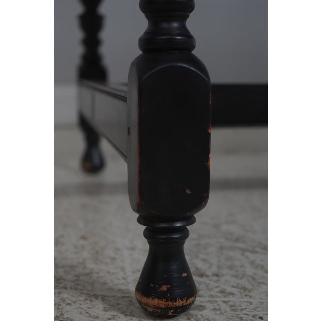 Black Eldred Wheeler Attributed Benchmade Tiger Maple Dining Tavern Table For Sale - Image 8 of 18