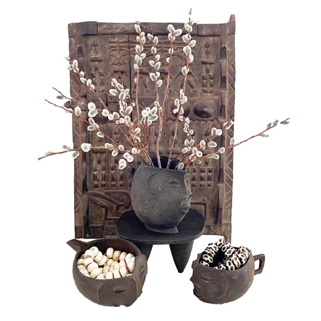 Vintage Kuba Wooden Cup Figural Head Congo 8.5" W For Sale - Image 4 of 7