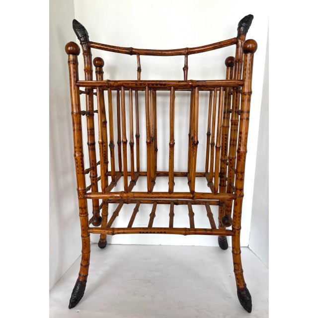 English English Tortoiseshell Root Bamboo Magazine Holder, c.1900 For Sale - Image 3 of 11