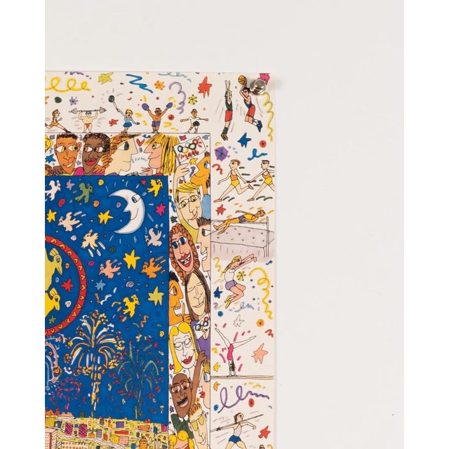 A Village for the World Centennial Olympic Games Poster by James Rizzi, Atlanta, 1996 For Sale - Image 4 of 8
