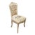 French-Style Off-White Velvet Chair – Tufted Back, Floral Seat & Carved White Frame For Sale