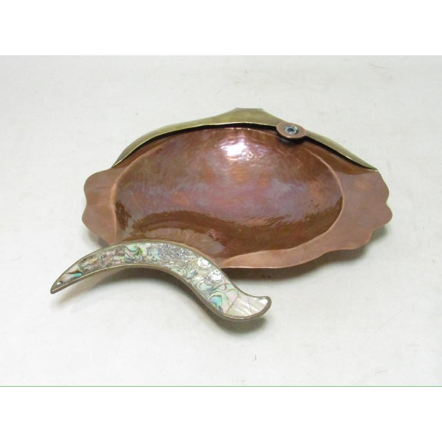 1960s Los Castillo Style Mexican Copper Fish Dish For Sale - Image 11 of 15