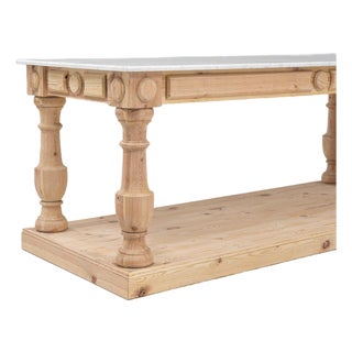 Mid 20th Century France Tan Wood Console Table For Sale