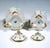 Viennese Imperial Gilt Porcelain Tete-a-Tete Coffee Service with Cornflowers, 1797, Set of 4 For Sale - Image 4 of 8