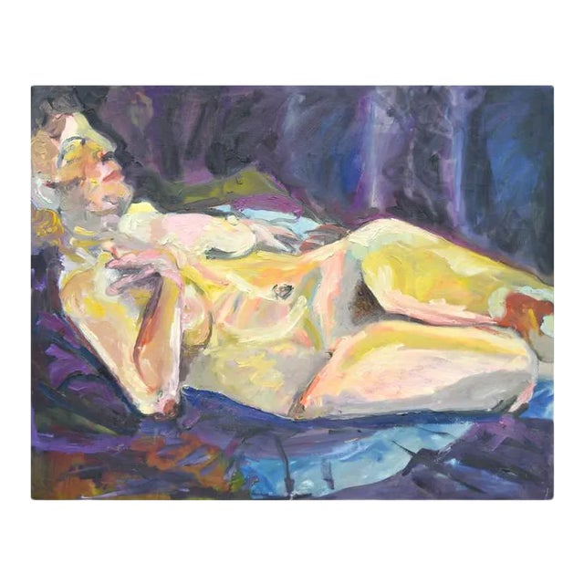 Mid 20th Century Abstract Nude Oil Painting For Sale