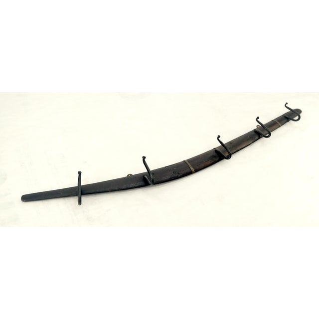 Metal Old Antique c1920s Boomerang Coat Rack Conversion For Sale - Image 7 of 9