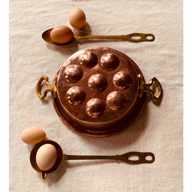 Mid-Century French Copper Escargot Pan With Brass Handles - Handmade 1950s For Sale - Image 11 of 12