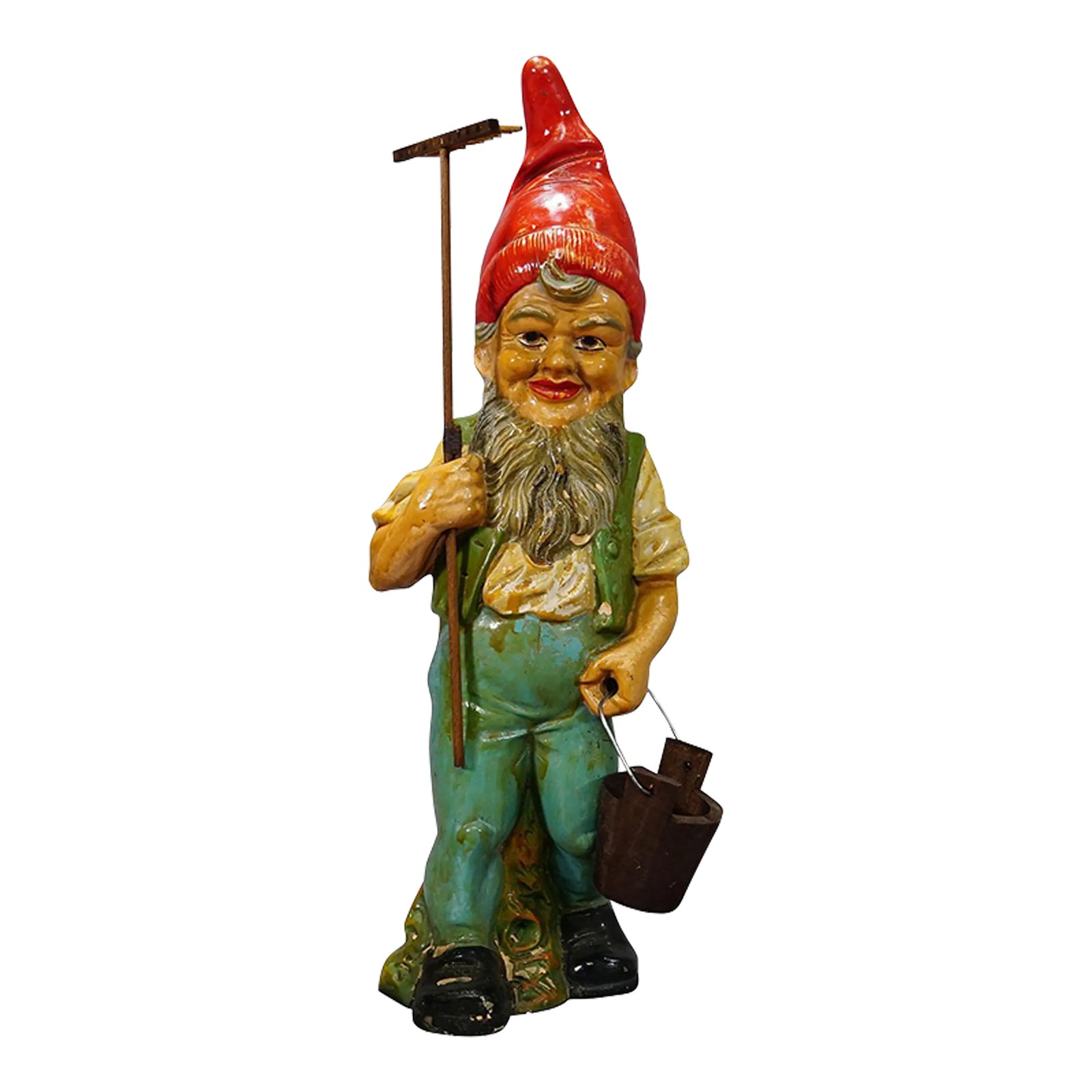 Vintage Heissner Terracotta Garden Gnome, Germany Ca. 1950s | Chairish