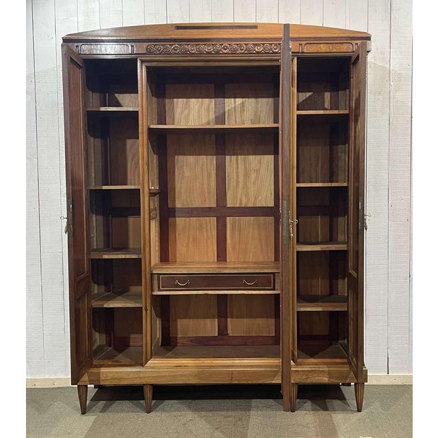 Art Deco Mirrored Bedroom Wardrobe in Walnut and Elm Burl, 1930s For Sale - Image 3 of 17