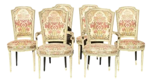 Set of 6 Early 20th Century Louis XVI Dining Chairs With Original Upholstery