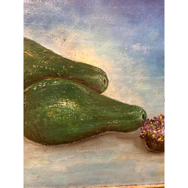 Farmhouse Early 20th Century Still Life Oil Painting Architectural Salvage Floral Flowers Rustic Farmhouse - Signed For Sale - Image 3 of 13