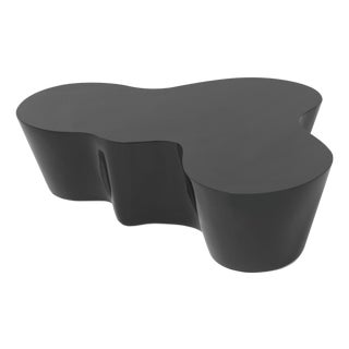 Lacquer Resin Coffee Table, Black, 50" - Organica by Oggetti For Sale