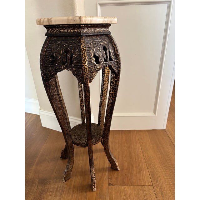 Pair of Antique Chinese Pedestals or Planters Circa 1920's For Sale - Image 10 of 12