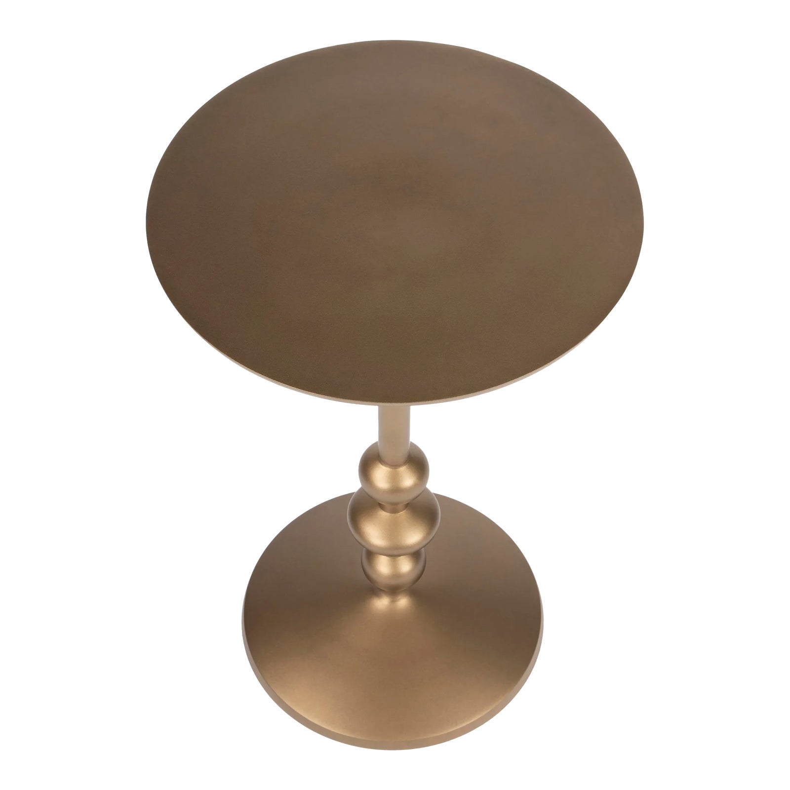 Zora Iron Pedestal Accent Table, Bronze Chairish