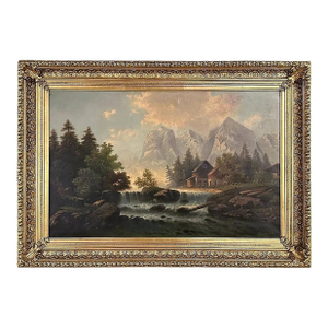 19th Century Framed Oil Painting on Canvas by R. Waldau