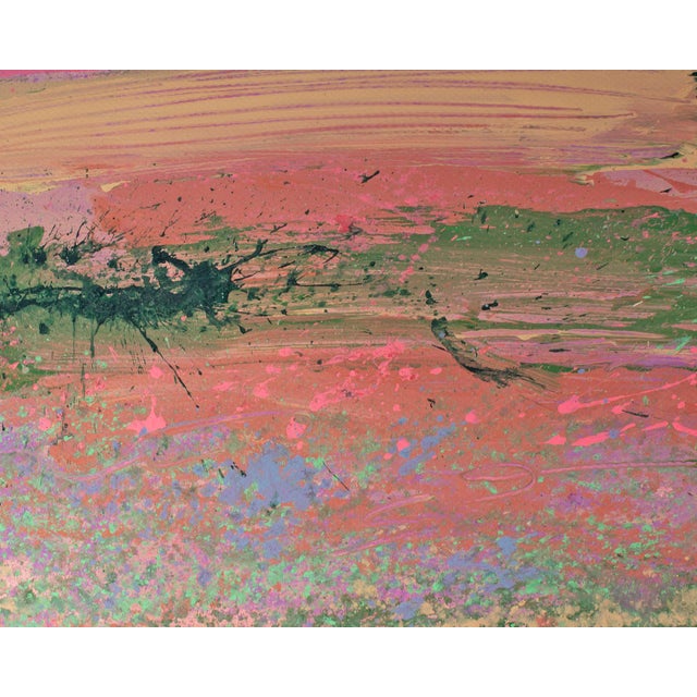1980s Abstract Acrylic Landscape Painting by Harry Hilson For Sale In Indianapolis - Image 6 of 7
