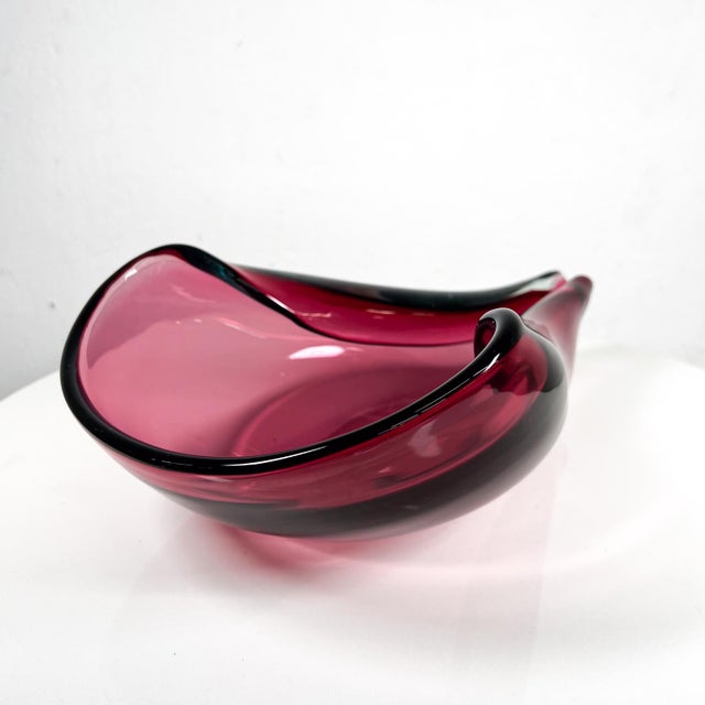 Red 1960s Murano Sommerso Bowl Art Glass Organic Modernist Design Italy For Sale - Image 8 of 11
