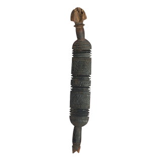 Vintage Berber Hand-Carved Wooden Tent Peg Wall Sculpture For Sale