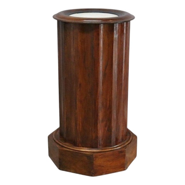 Antique Classical Carved Rosewood 1-Door Marble Top Mint Julep Drink Stand C1840 For Sale