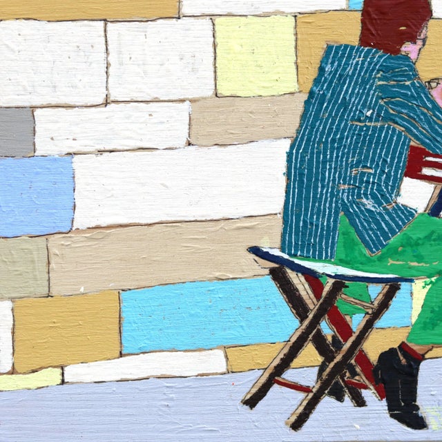 Lifestyle - Colorful Quirky Figurative Mixed Media Art on Wood Original Artwork by Fabio Coruzzi For Sale - Image 4 of 9