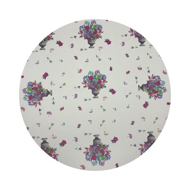 2020s Pistils Small Bouquet Vegan Leather Round Pebble Placemat, Set of 8 For Sale - Image 5 of 5